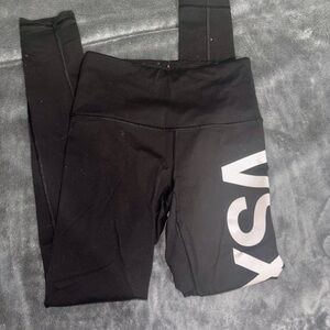 Victoria's Secret Black Leggings with Bold Logo